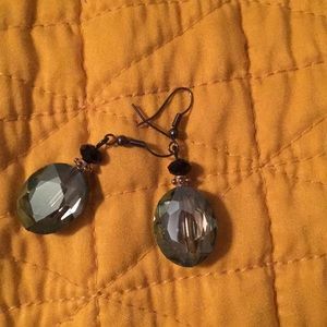 Green faceted earrings